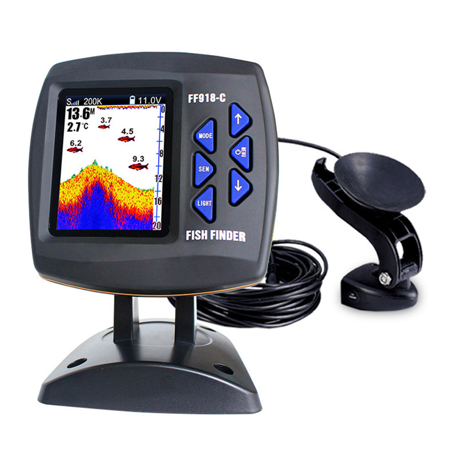Color Screen Wired Fish Finder - Fishing Boat Depth Finder reseña y precio
