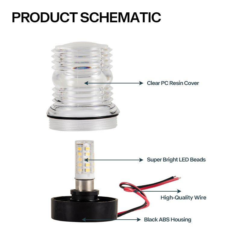 12V Marine LED Anchor Light Wa - Fishing Boat Navigation Light reseña y precio