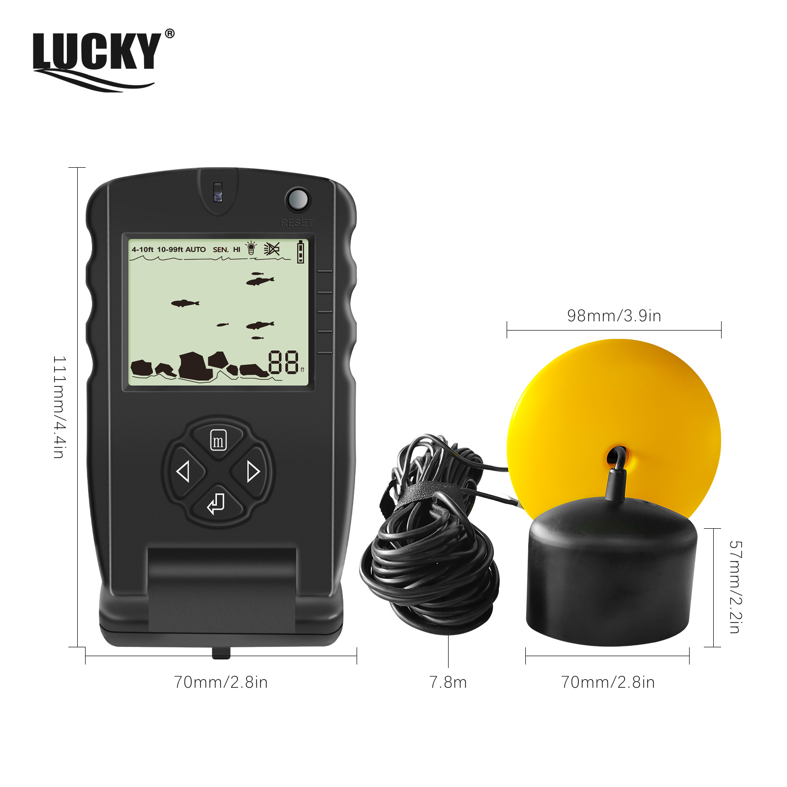 LUCKY FF717 Portable Fish Find - Fishing Boat Depth Finder reseña y precio