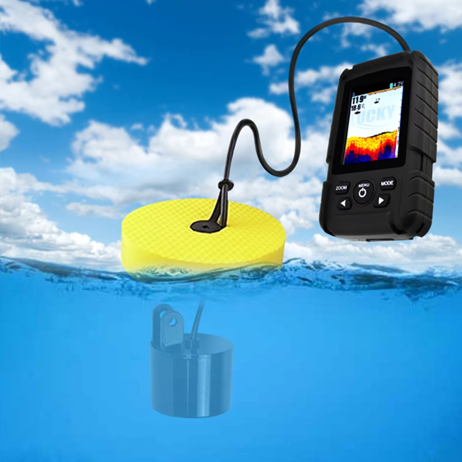 2-in-1 Wireless & Wired Fish F - Fishing Boat Depth Finder reseña y precio