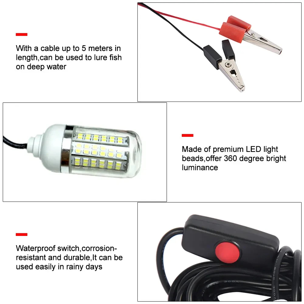 12V Underwater Lamp 15W 108 LE - Fishing Boat Navigation Light reseña y precio