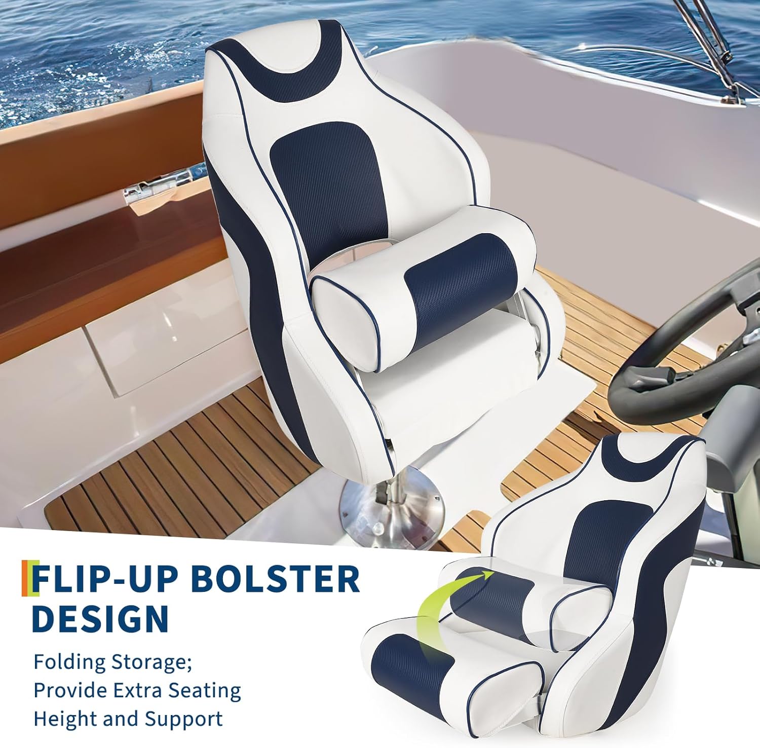 High Back Boat Seat with Flip- - Fishing Boat Aluminum reseña y precio
