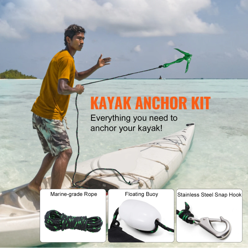 Kayak Anchor Kit 3.5 lb Paddle - Fishing Boat Anchor reseña y precio