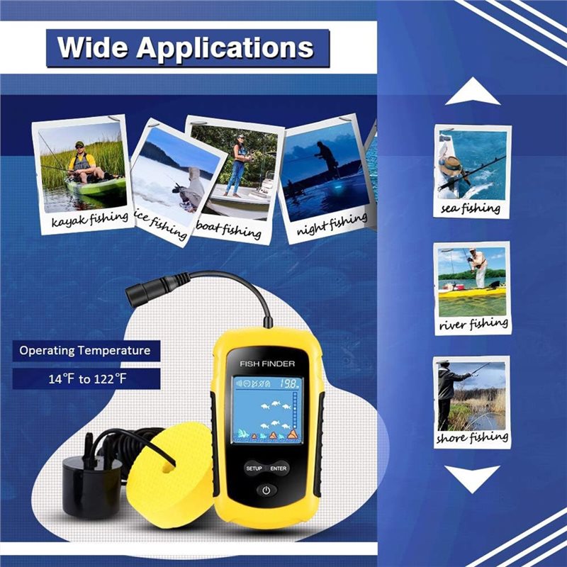 ABUE-Kayak Portable Fish Depth - Fishing Boat Depth Finder reseña y precio