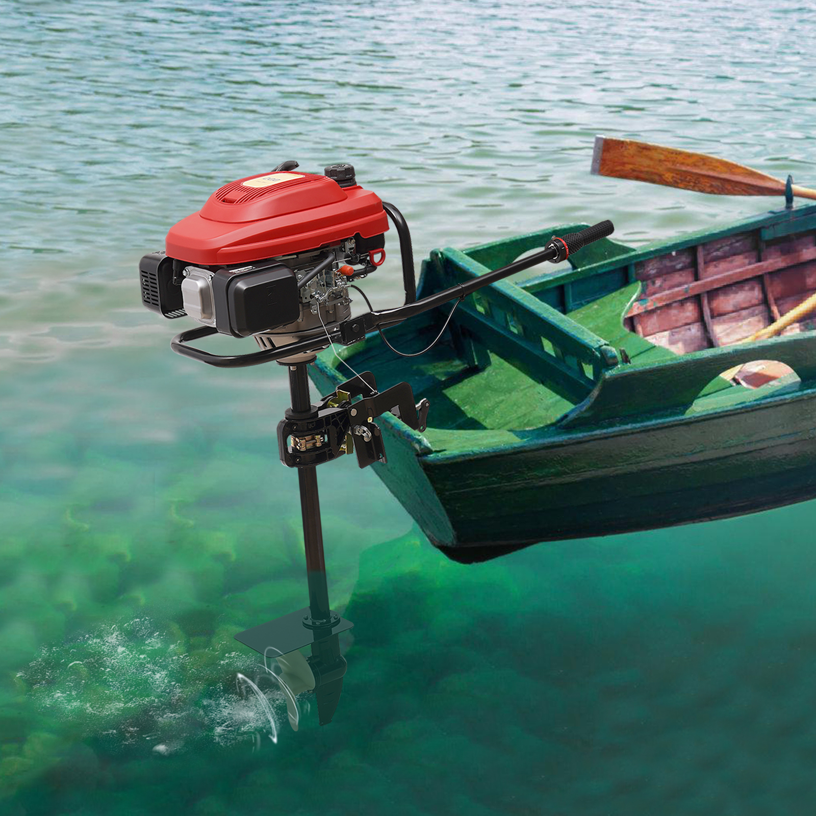 4-Stroke 6HP/7.5HP Gas Powered - Fishing Boat Outboard Motor reseña y precio