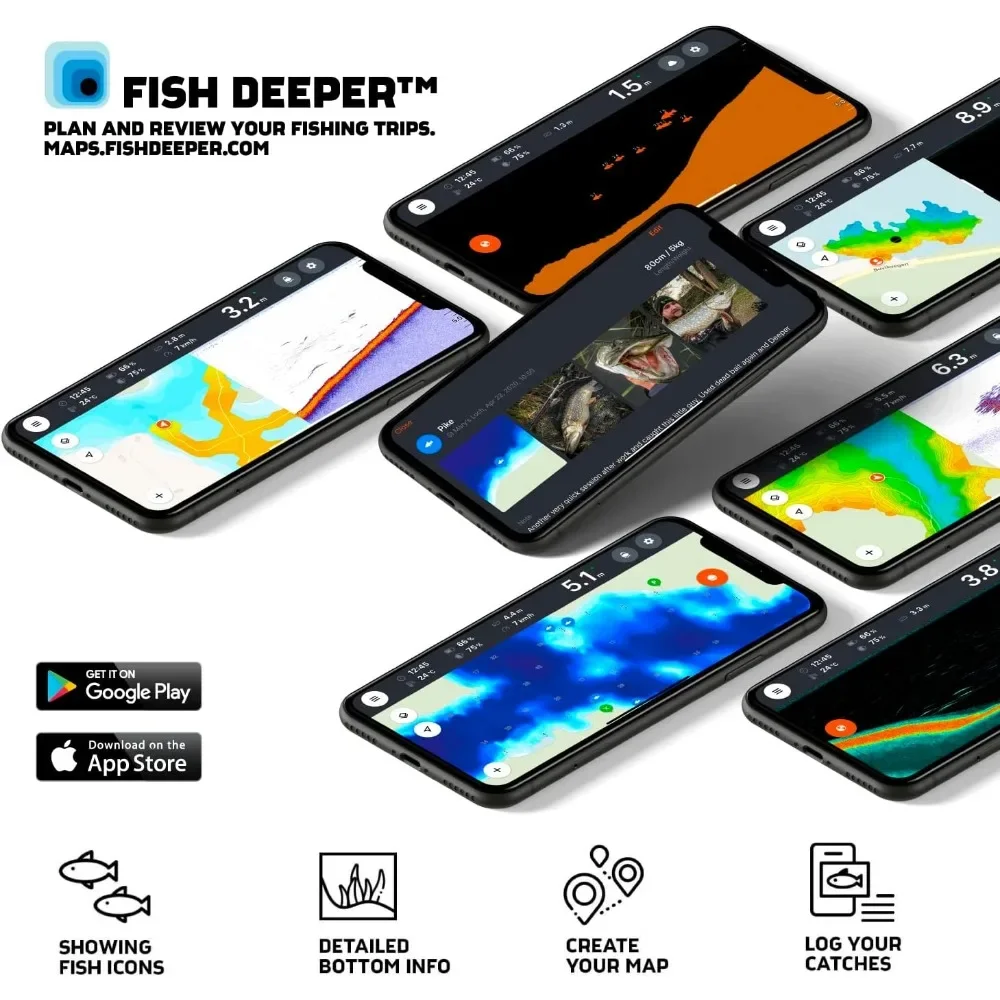 A  Chirp 2 Sonar Fish Finder - - Fishing Boat Depth Finder reseña y precio
