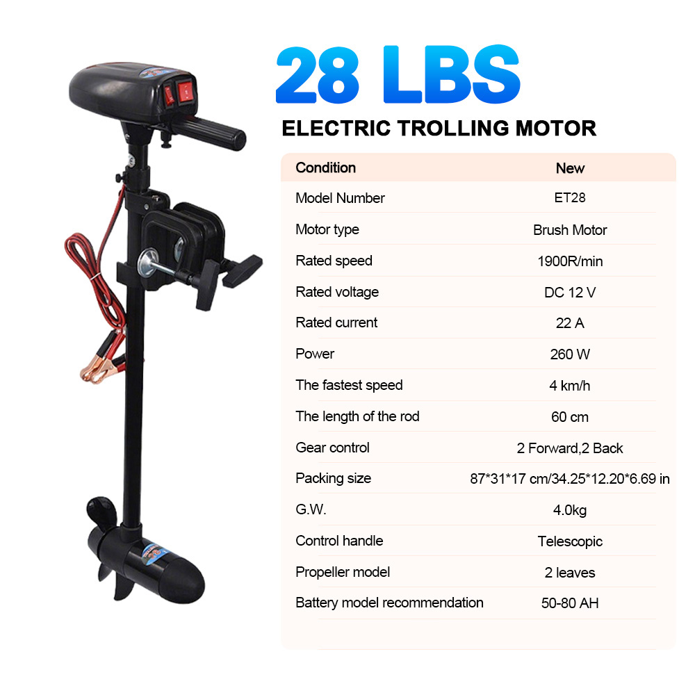 SAVAGE MARINE 12V 28LB Electri - Fishing Boat Trolling Motor reseña y precio
