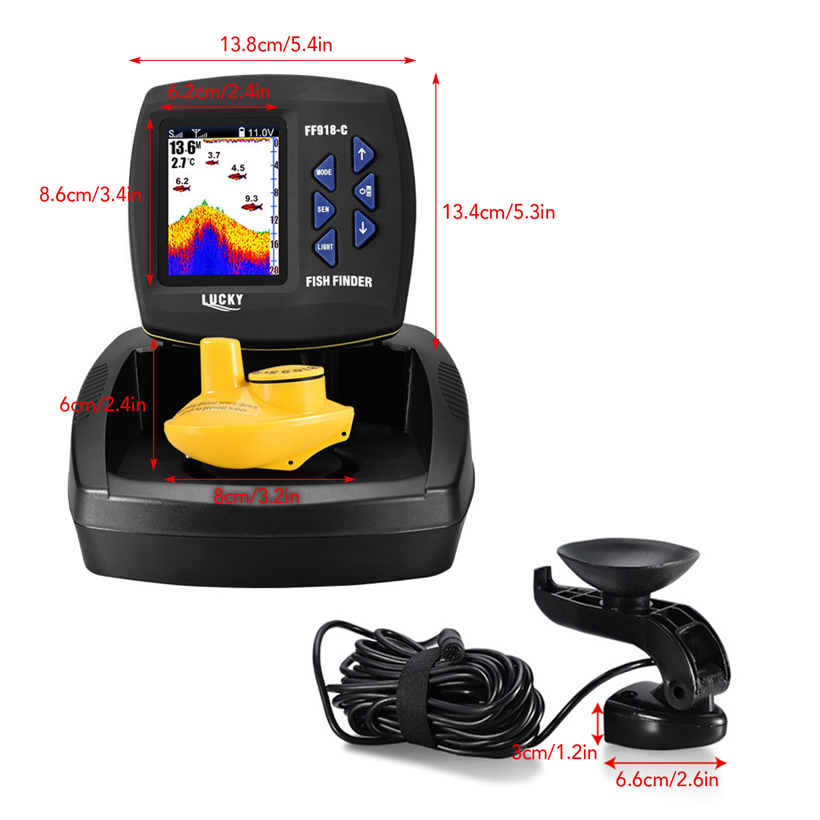 Fish Finder Wireless Sonar Sen - Fishing Boat Depth Finder reseña y precio
