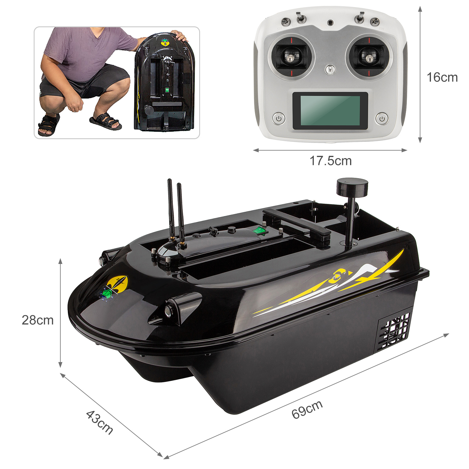 GPS RC Fish Bait Boat 8kg Load - Fishing Boat Gps reseña y precio