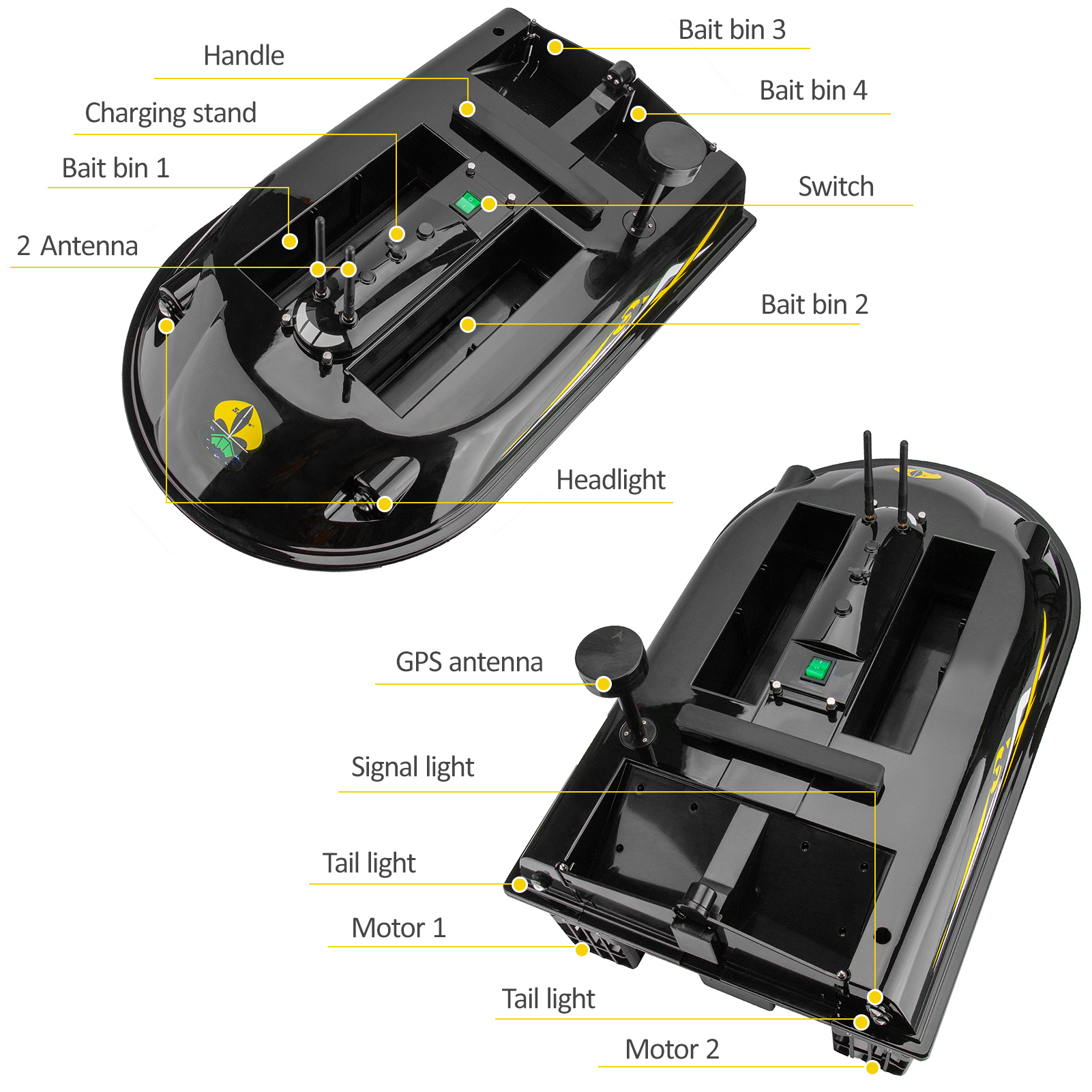 GPS RC Fish Bait Boat 8kg Load - Fishing Boat Gps reseña y precio