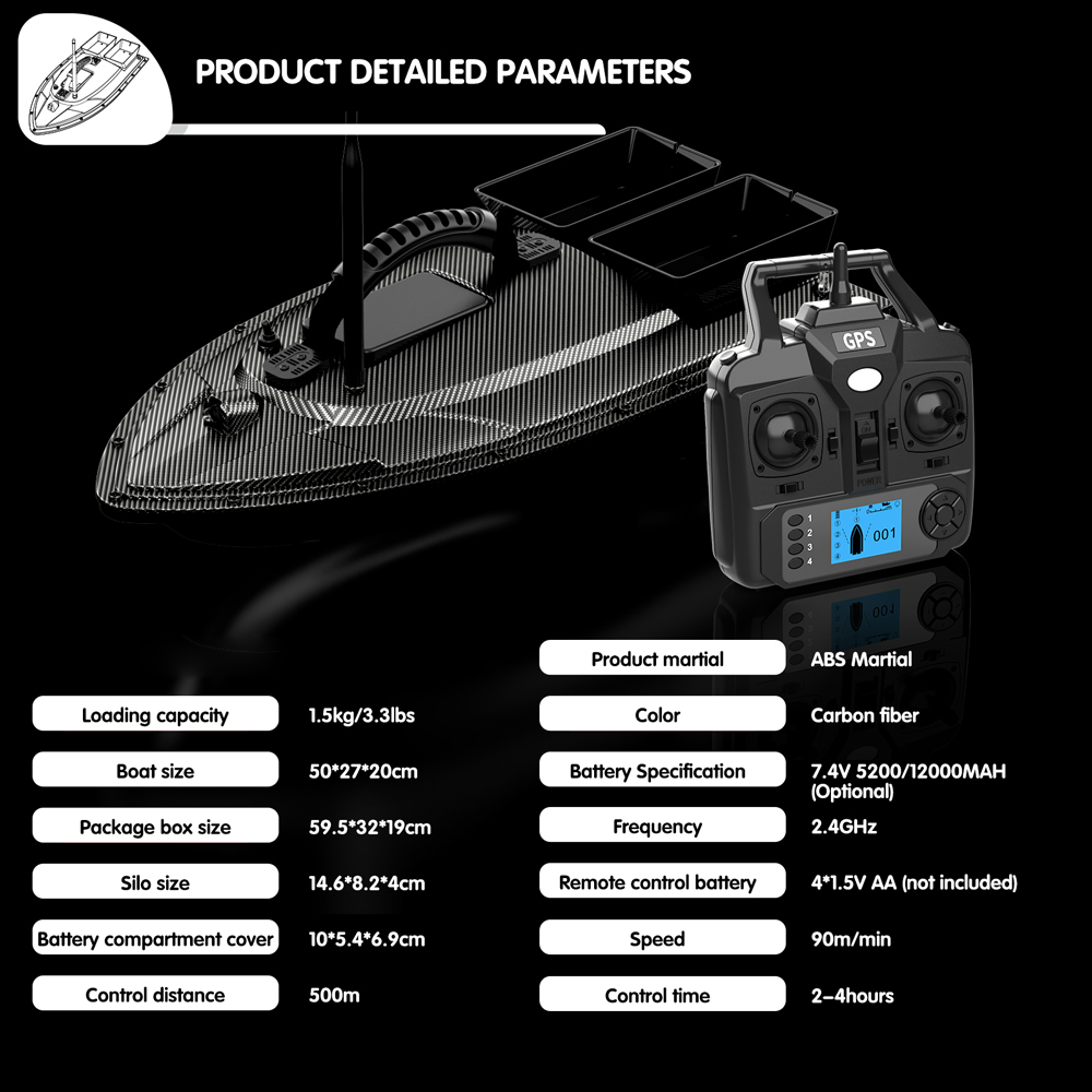 V070 12000mAh/5200mAh RC Bait  - Fishing Boat Gps reseña y precio
