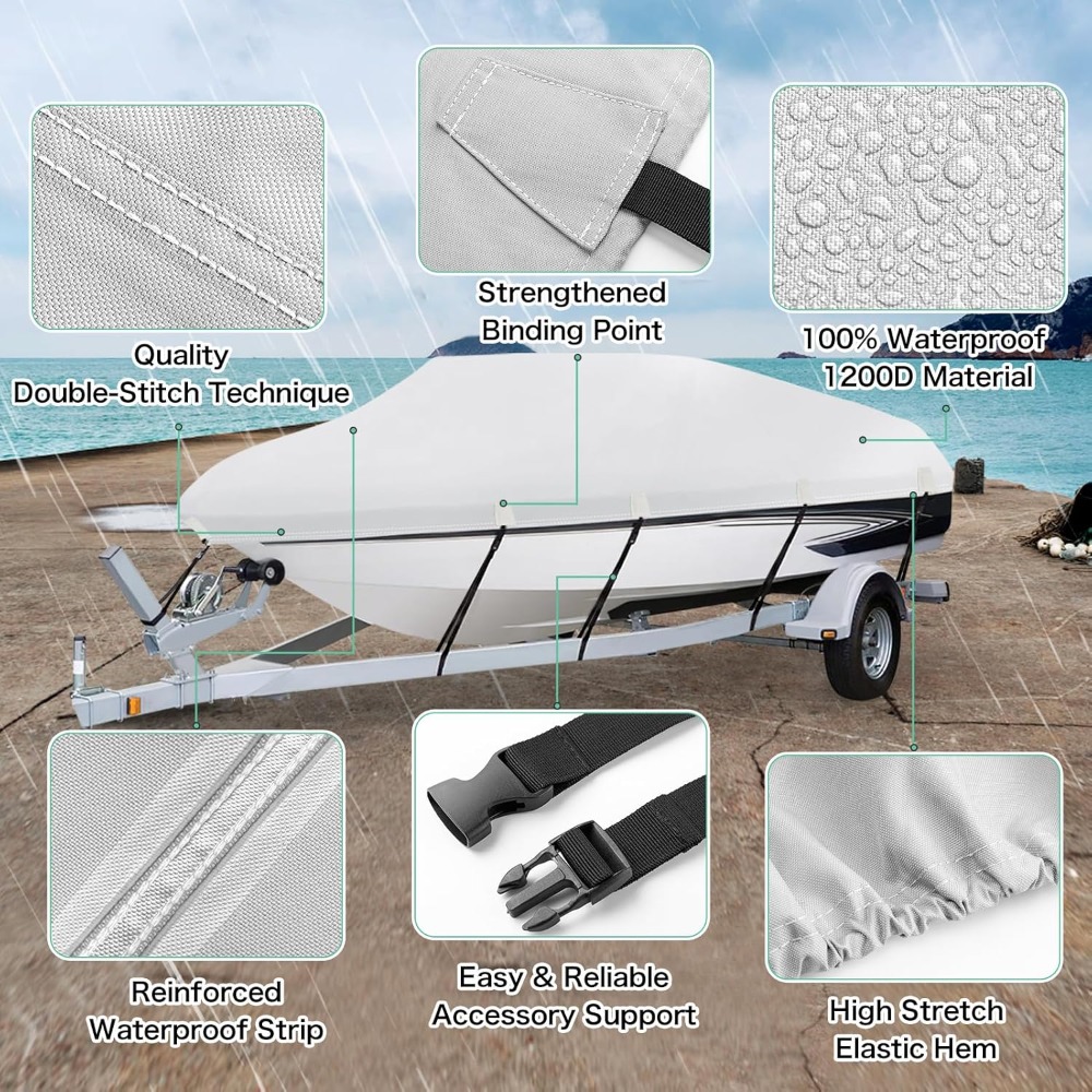 Heavy Duty 1200D PU Waterproof - Fishing Boat Cover reseña y precio