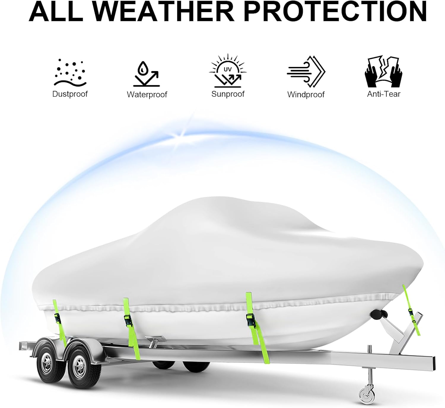 Heavy Duty Boat Cover 24-26 ft - Fishing Boat Cover reseña y precio
