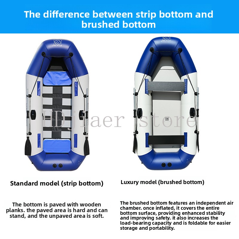 Inflatable Boat with Hard Bott - Fishing Boat Oar reseña y precio